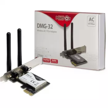 Inter-Tech DMG-32 - ingebouwd - draadloos - PCI Express - Wi-Fi - 650 Mbit/s - zwart - zilver (88888148)