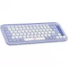Logitech POP Icon Combo - toetsenbord-en-muisset - draadloos - Bluetooth LE - QWERTY - US International - lila, off-white (920-013078)