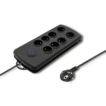 Overspanningsbeveiliging Qoltec 50161 zwart 8 AC-stopcontacten 230 V