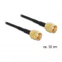 Coaxkabel DeLOCK 88475 0,32m RP-SMA goud zwart