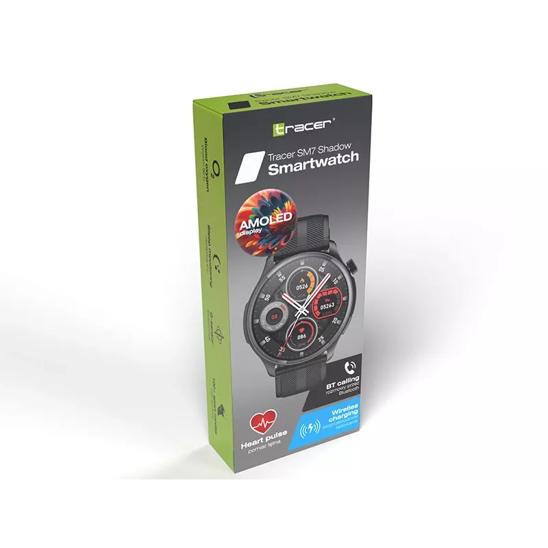 Smartwatch TRACER SM7 Shadow met Bluetooth en hartslagmeter