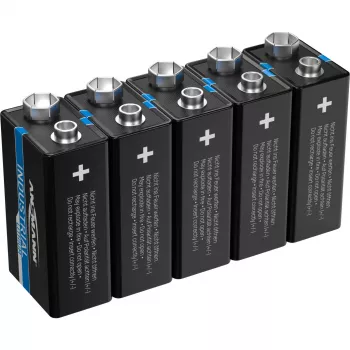 Ansmann 1505-0002 - wegwerpbatterij - lithium - 9 V - 5 stuks - zwart - -40 - 60 °C