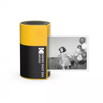 Kodak Memo Shot Era MS100 instantcamera & labelprinter, geel