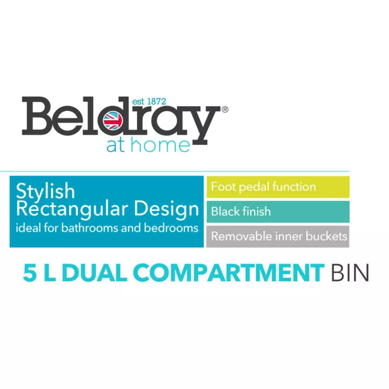Beldray Dual Compartment Bin LA035235BLKFEU7 5 liter zwart