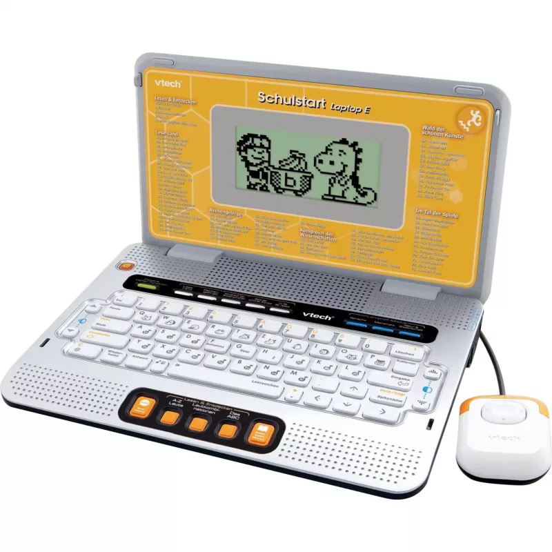 VTech Schulstart Laptop E voor kinderen van 6–8 jaar, zilver, interactief educatief speelgoed