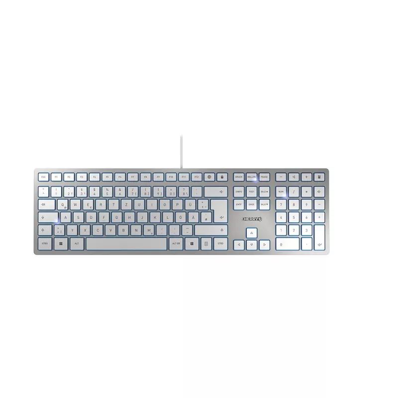 CHERRY KC 6000 toetsenbord slank universeel USB QWERTZ Duits zilver