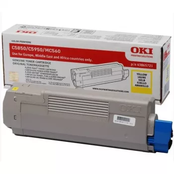 Toner OKI 43865721 tot 6000 pagina's geel