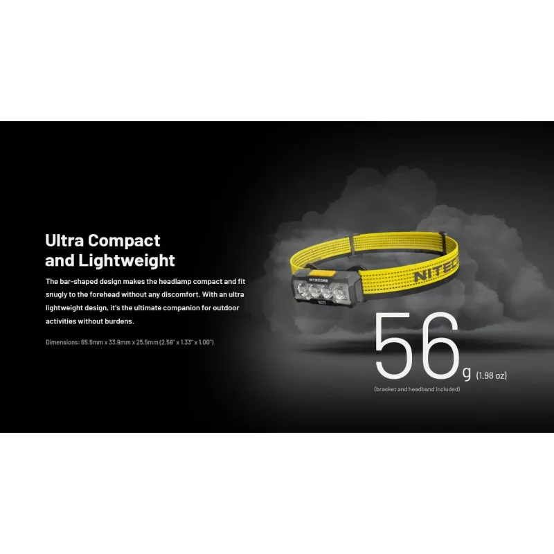 Nitecore NU27 hoofdlamp zwart, gele LED-hoofdlamp