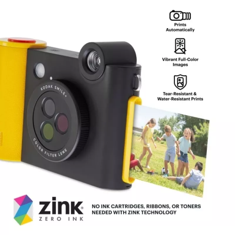Sofortbildkamera Kodak SMILE+ 2x3 zwart — draagbare instantcamera met 2×3-afdrukken