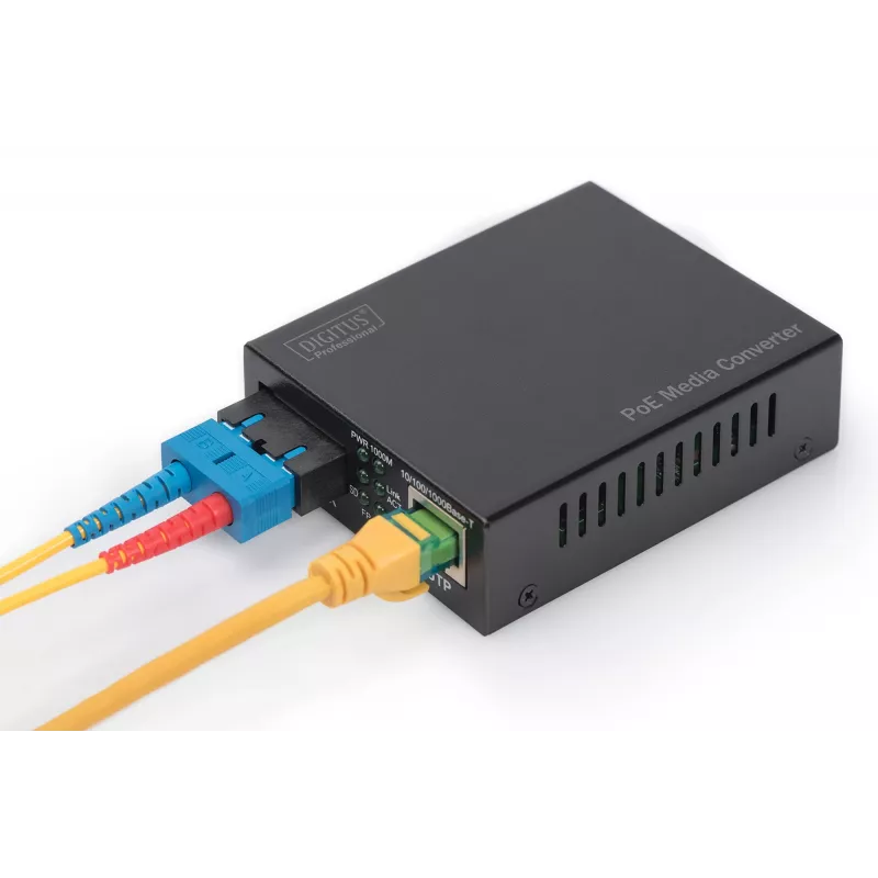 Digitus Gigabit PoE-mediaconverter, RJ45 / SC, MM, PSE