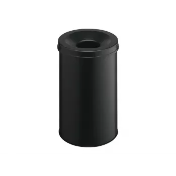 Afvalemmer rond staal zwart Durable 330601