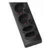 Acar P7 stekkerdoos met overspanningsbeveiliging, 7 contacten, 3 m, zwart