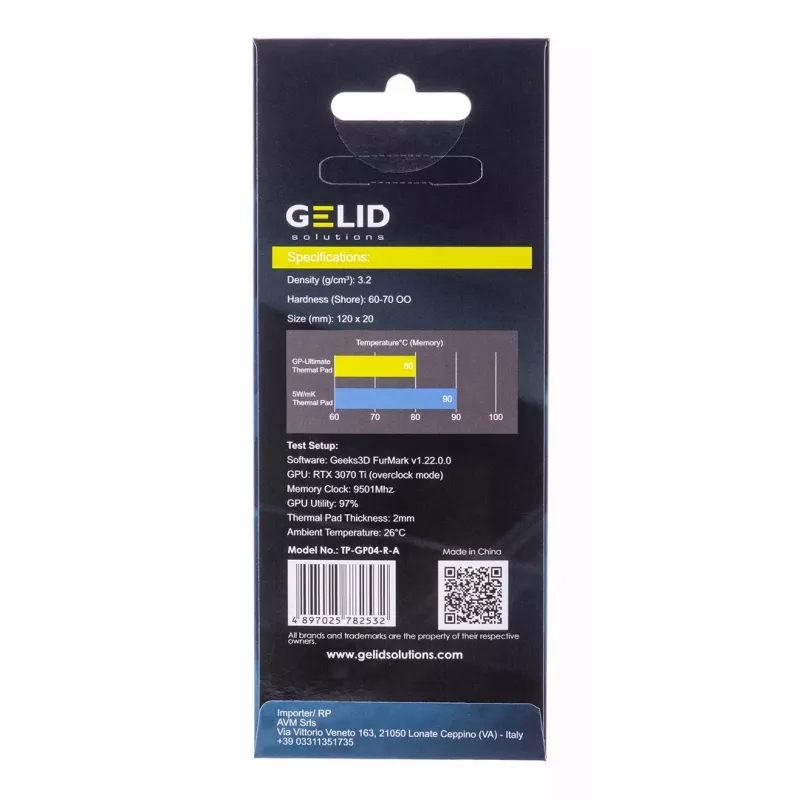 Warmtegeleidingspad Gelid TP-GP04-R-A 120×20×0,5 mm, dichtheid 3,2 g/cm³, grijs