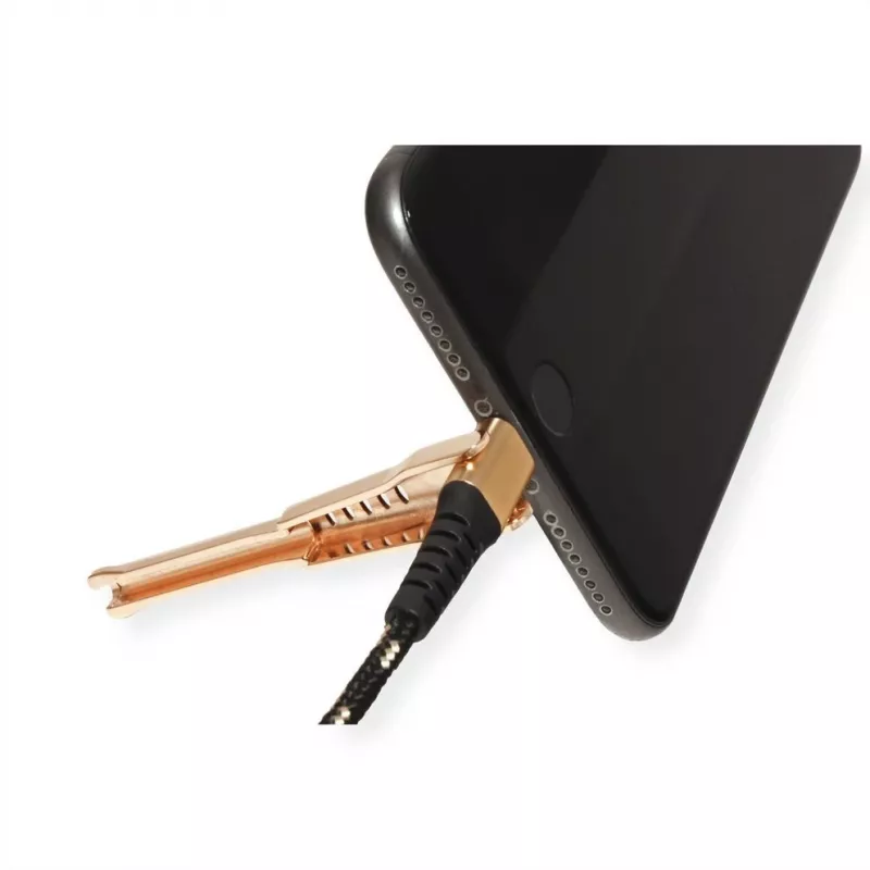Lightning-kabel ROLINE 11.02.8923 1m zwart goud