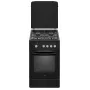 Gasfornuis MPM MPM-56-KGF-21/B — 4-pits RVS, oven 54 l, knopbediening
