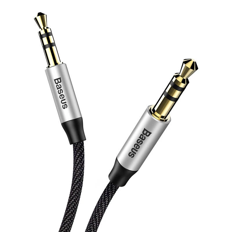 Baseus Yiven audiokabel 3,5-mm jackplug M30 1,5 m zilver + zwart