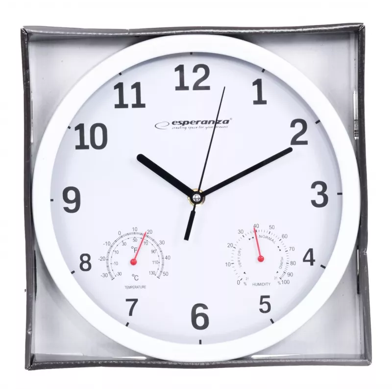 Esperanza EHC016W wand-/tafelklok quartzklok rond wit