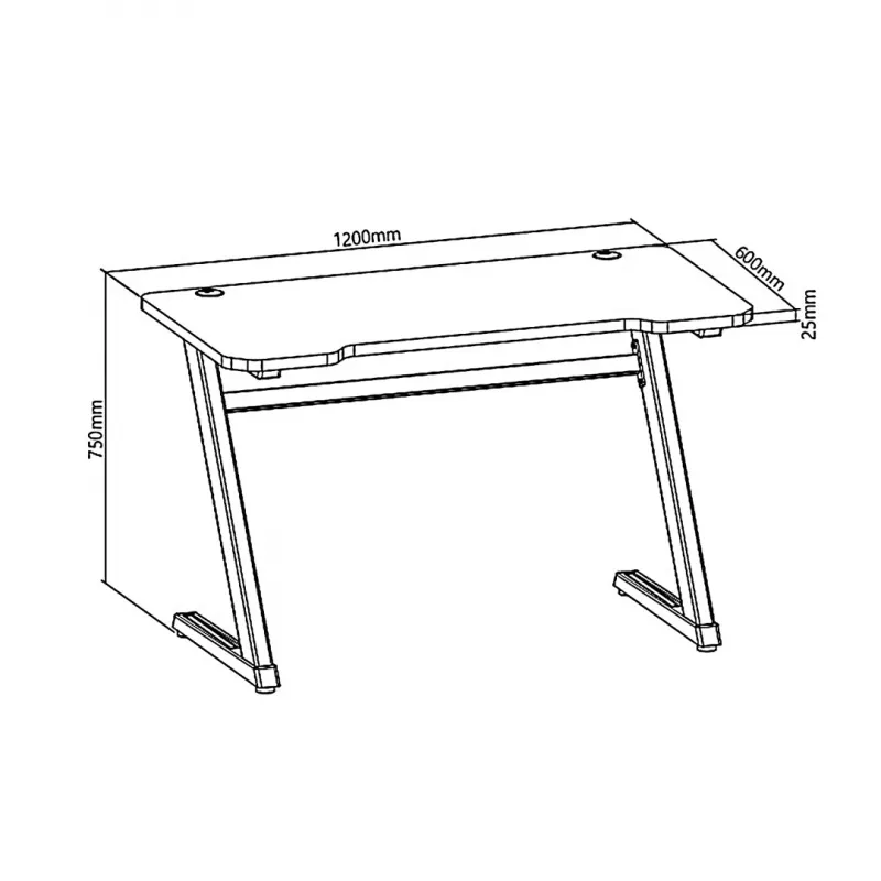NanoRS RS120 gaming-computertafel, modern design, licht en stabiel (max. 50 kg belasting), zwart & oranje