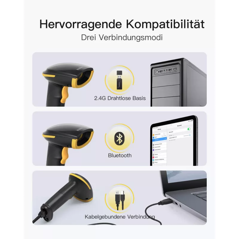 Inateck barcodescanner 35 zwart [BCST-35_black]