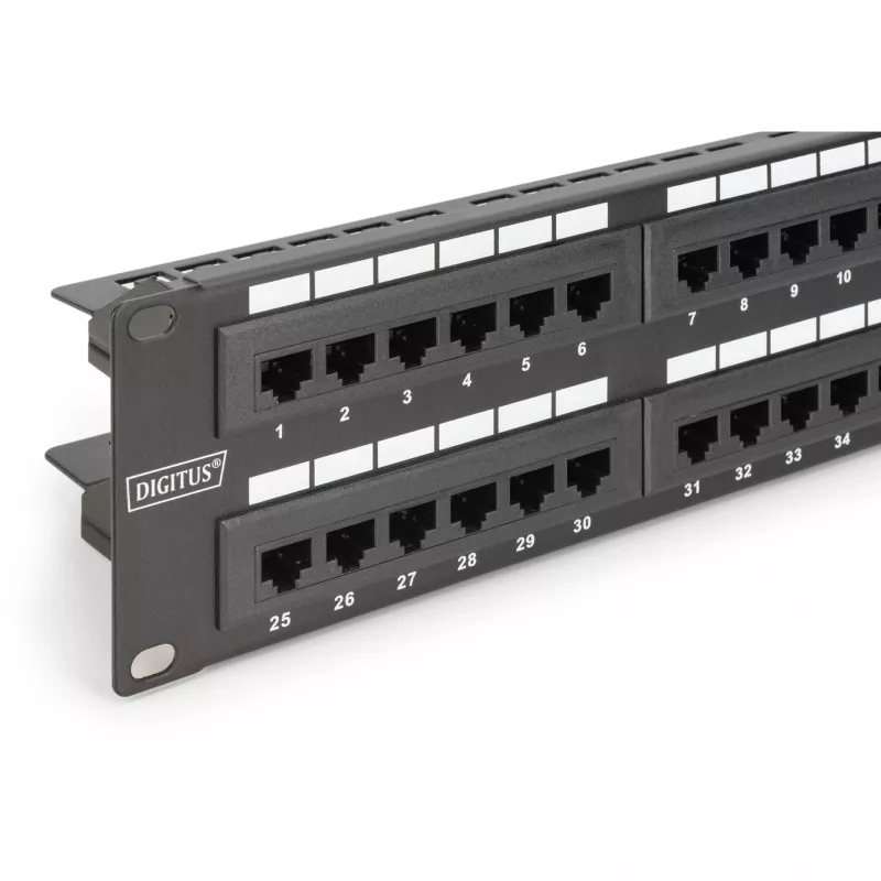 DIGITUS - Patchpanel - RJ-45 X 48 - grijs, RAL 7035 - 2U - 48 poorten (DN-91648U)