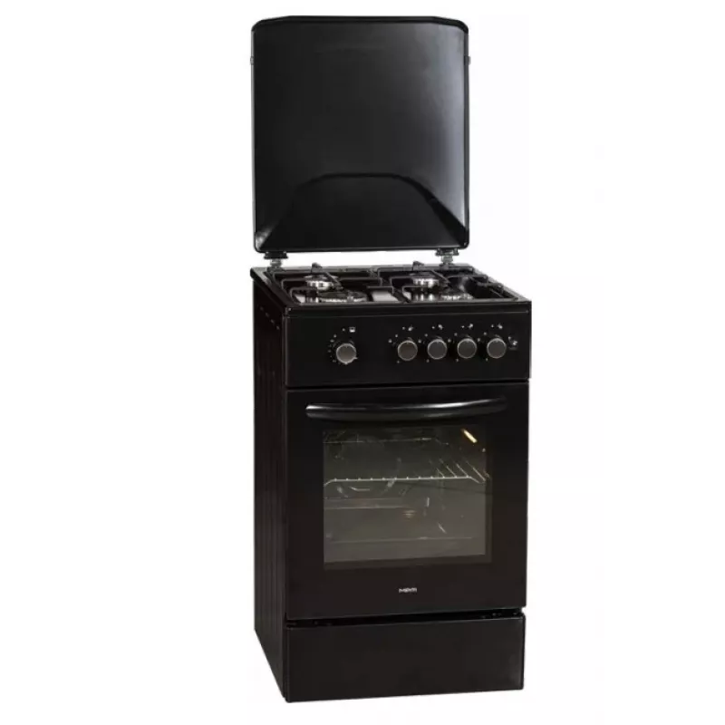 Gasfornuis MPM MPM-56-KGF-21/B — 4-pits RVS, oven 54 l, knopbediening