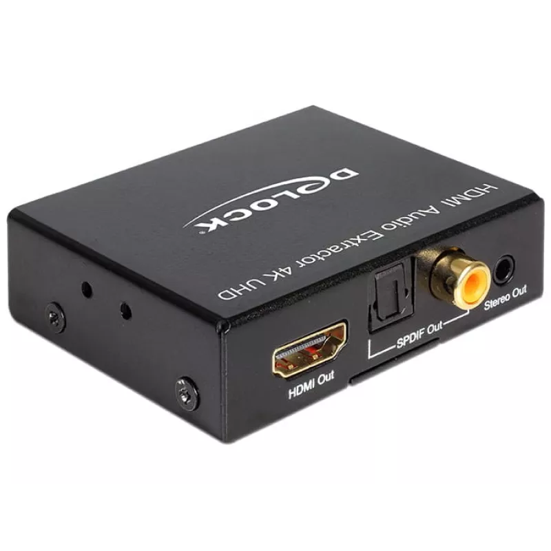 HDMI stereo / 5.1-kanaals audio-extractor 4K, adapter zwart
