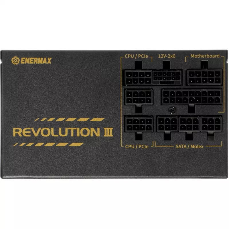 Voeding ENERMAX ERV1000G-AHG-MAC, 1000 W, 20+4-pins ATX, volledig modulair, 80 PLUS Gold, zwart