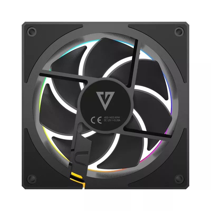 Behuizingsventilator MODECOM VOLCANO LOOP 120 ARGB, 120 mm, PWM, 400–1400 t/min, zwart