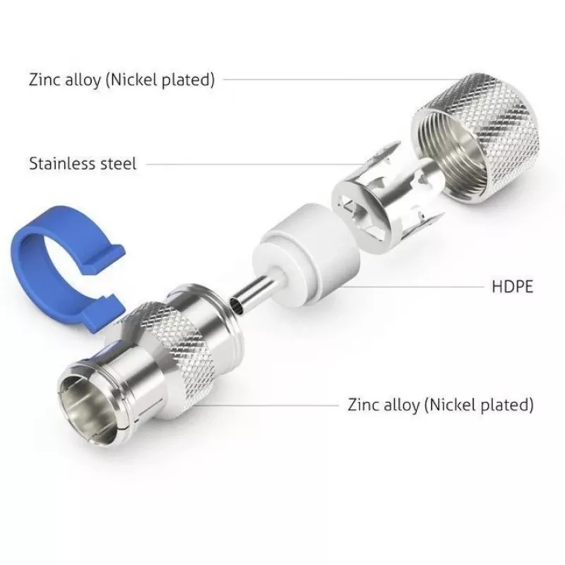 Easy-installation IEC/Koax-doos (zilver/blauw, 6,5 - 8,0 mm)
