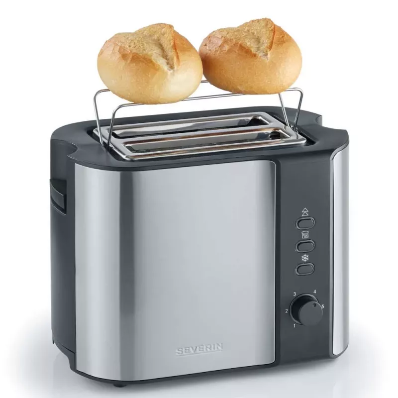 Severin 2589 2 sneetjes 800 W zwart, roestvrij staal