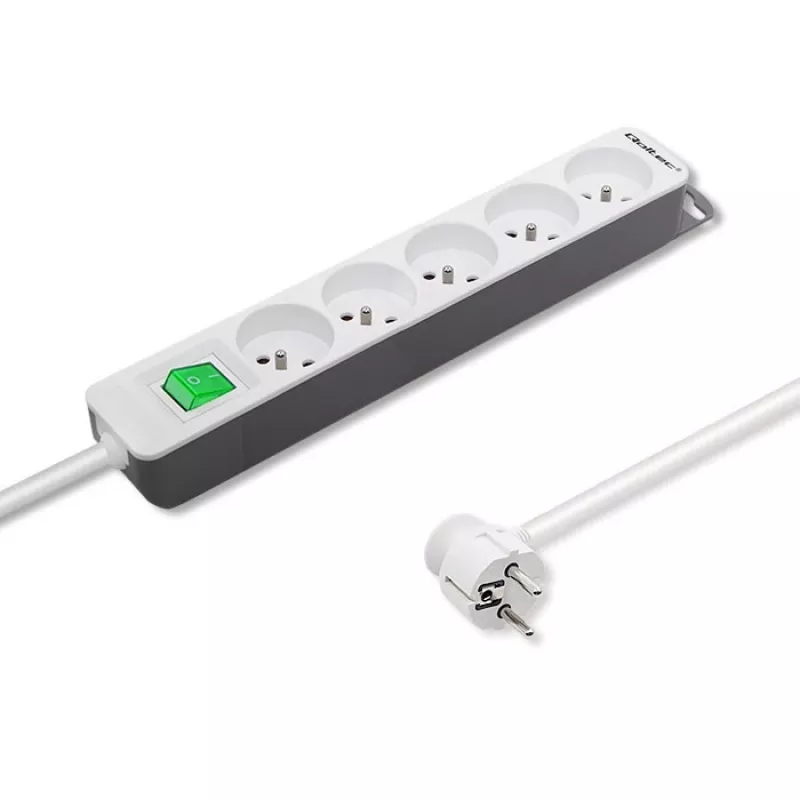Qoltec 50290 stroomverdeler 1,8 m 5 stopcontacten binnen wit