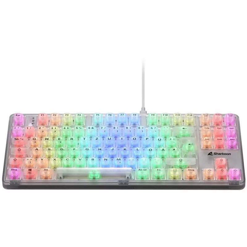Crystal Shark, gaming-toetsenbord wit, DE-layout, KTT