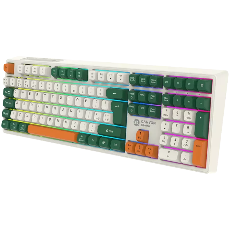 Mechanisch draadloos toetsenbord CANYON Shadder GKW-11 RGB wit