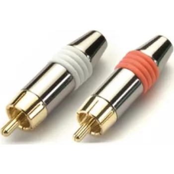 Cinch (RCA)-stekkerset Kindermann KIN 7489000212 — rode en witte audioaansluitingen