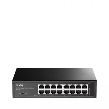 Netwerk-switch Cudy GS1016 — 16-poorts Gigabit Ethernet (10/100/1000), 32 Gbit/s switching, rackmontage, AC-gevoed