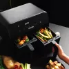 Heteluchtfriteuse Petra PT4750BLKVDEEU7, tweekamer, 3,7 L inhoud, zwart