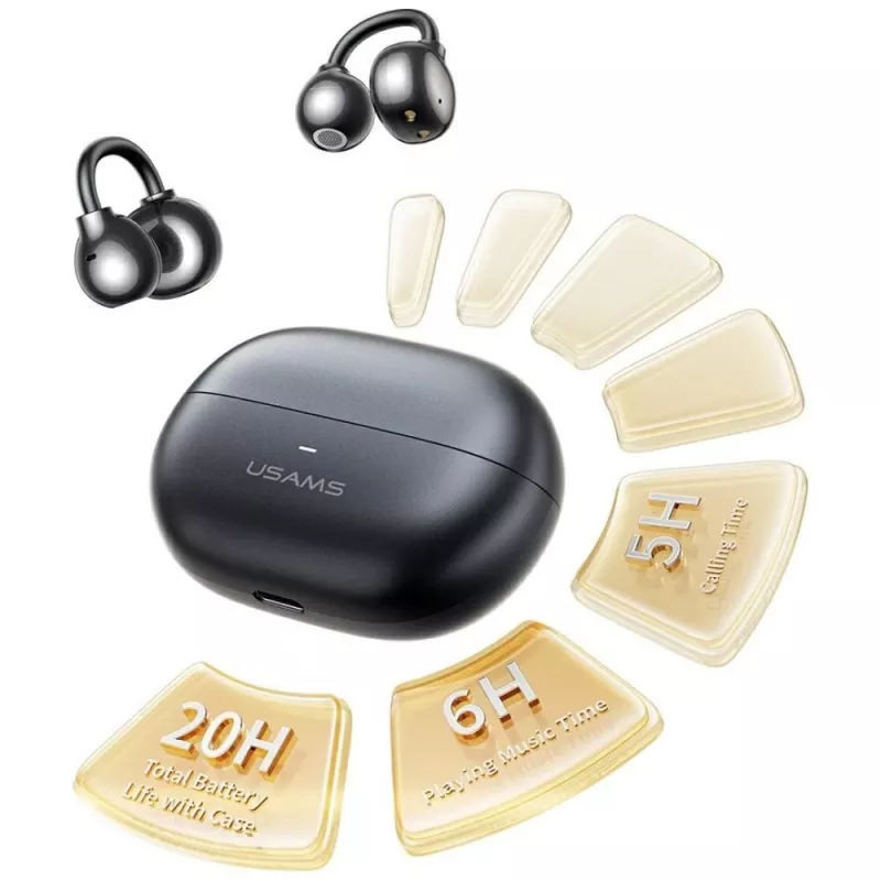 Bluetooth-hoofdtelefoon R02 Clip-on grijs