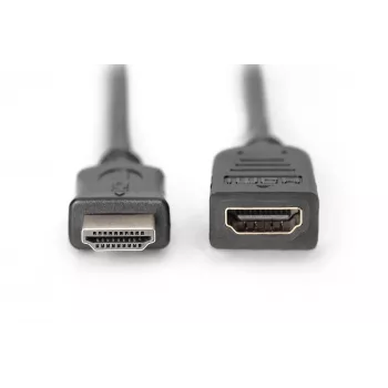 Digitus ASSMANN HDMI High Speed - HDMI met Ethernet-verlengkabel - HDMI (W) naar HDMI (M) - 5 m - drievoudige isolatie - zwart (AK-330201-050-S)