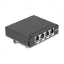 Patchpaneel DELOCK mini desktop RJ45 4 poorten Cat.6A afgeschermd zwart, metaal, 90×22×93 mm