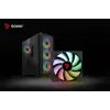 Savio Noctis Glass RGB Cube pc-behuizing, ATX/Micro-ATX/Mini-ITX, voorkant van gehard glas, RGB-fans, zwart