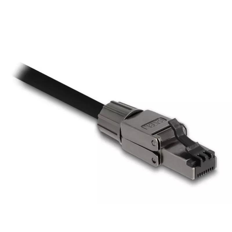 Netwerkkabel DeLOCK RJ45-stekker Cat.8.1 STP gereedschapsvrij zwart