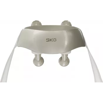 SKG H7 Ultra – grijze masskopjes, combinatiemassage, compressiemassage, kneedmassage, trilmassage, nek, schouders, grijs, kunststof, knoppen, batterij