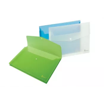 Ordner met opdruk Forpus, A4, kunststof, met uitbreiding, groen, transparant