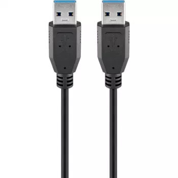 Wentronic Goobay USB 3.0 SuperSpeed-kabel, zwart, 1,8 m - USB 3.0-stekker (Type-A) > USB 3.0-stekker (Type-A) (93928)