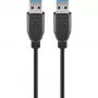 Wentronic Goobay USB 3.0 SuperSpeed-kabel, zwart, 1,8 m - USB 3.0-stekker (Type-A) > USB 3.0-stekker (Type-A) (93928)