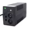 Qoltec Monolith UPS dubbelconversie online 0,65 kVA 360 W 2 stopcontacten