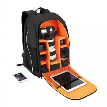 Rugzak Puluz PU5011B waterdicht zwart – cameratas/accessoiretas, compacte beschermende rugzak