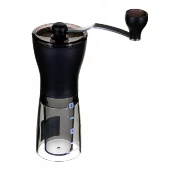 Koffiemolen HARIO MSS-1DTB — elektrische molen, zwart, fijn malen, geïntegreerde dispenser