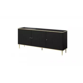 GLAMOUR dressoir 180x40x75,5 cm, zwart mat + goud