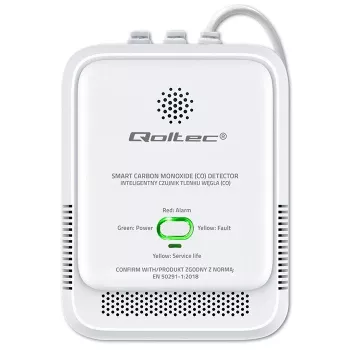 CO-melder QOLTEC 52576 – koolmonoxidesensor, 85 dB alarm